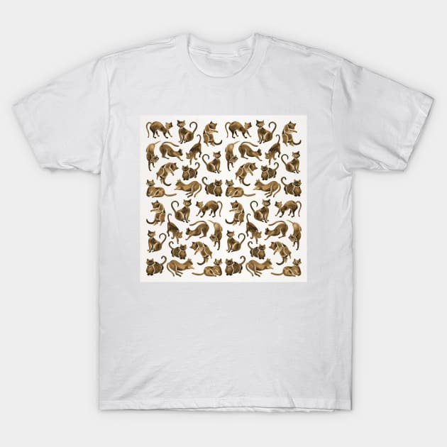 sepia cat positions T-Shirt by CatCoq